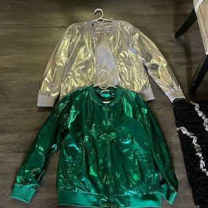 Coofandy silver and green club jackets